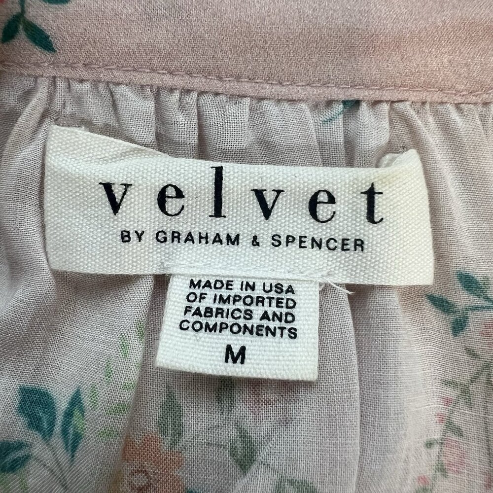 Velvet Graham Spencer Women’s Top Medium Size Sanderine Floral Peasant Blouse - Picture 11 of 11